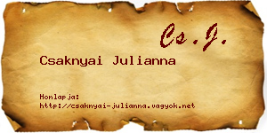 Csaknyai Julianna névjegykártya