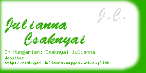 julianna csaknyai business card